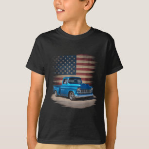 Camiseta Clic Caminhão Antigo Bandeira Americana 4 De Julho
