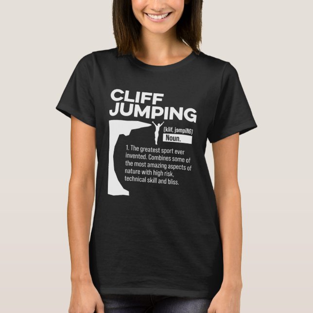 Camiseta Cliff Jumping Noun Definition Tombstoning Cliff Di (Frente)