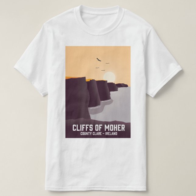Camiseta Cliffs of Moher County Clare, Irlanda. (Frente do Design)