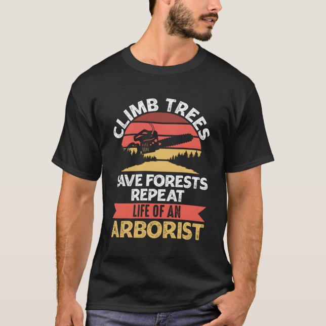 Camiseta Clim de Corte de Árvore Lumberjack Trabalhando em  (Frente)