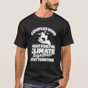 Camiseta Clima Ambiental do Casal de Aquecimento Global C