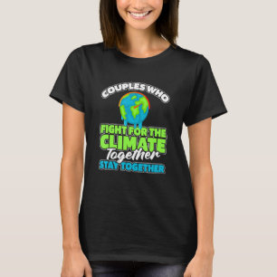 Camiseta Clima de aquecimento global do Casal ambientalista