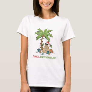 Camiseta Clima de Inverno Tropical   Natal Divertido