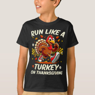 Camiseta Clima de Outono Corrida do Peru como um Peru no Di