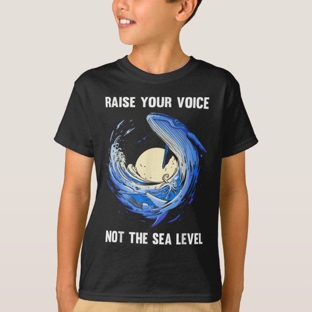 Camiseta Clima de Proteção Ambiental do Mar de Baleias (Frente)