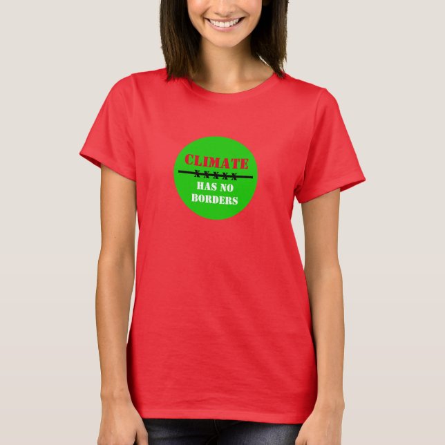 Camiseta Clima NÃO tem FRONTEIRAS - Salvar Planeta/Agir Ago (Frente)
