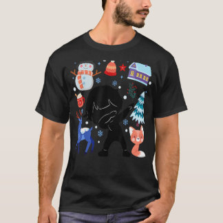Camiseta Clima Temperatura Invernal Do Canto De Neve Silhou