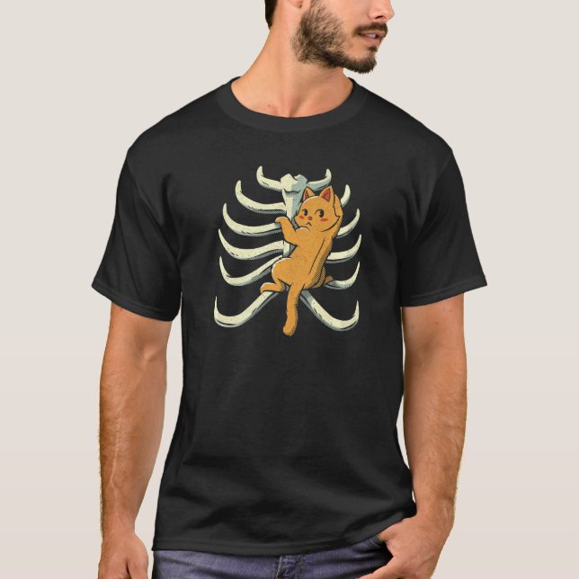 Camiseta Climber Cat Climbing Rib Cage Anatomy X Ray Biolog (Frente)