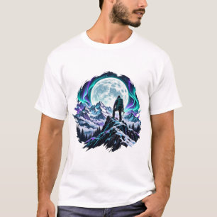 Camiseta Climber Montanhista Lua Cheia Aurora