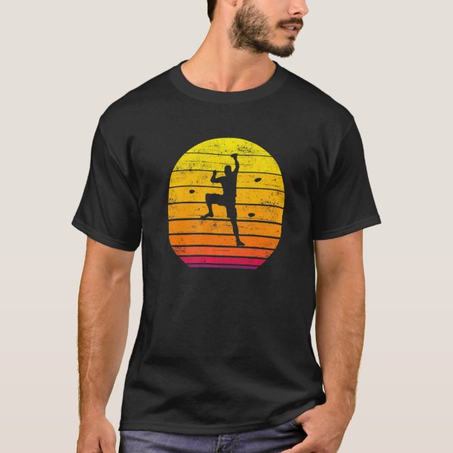 Camiseta Climbi de Rock Climbi das Bouldering Sunset (Frente)