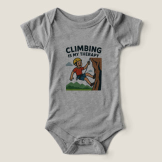 Camiseta Climbing Is My Therapy Cartoon Rock Climber Design