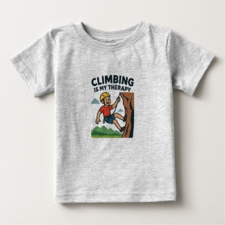 Camiseta Climbing Is My Therapy Cartoon Rock Climber Design