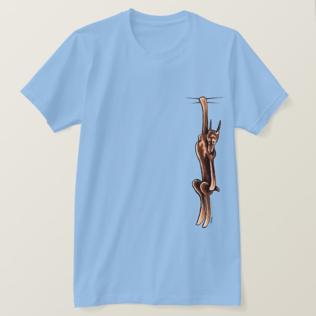 Camiseta Clingy Red Rust Doberman Pinscher (Frente do Design)