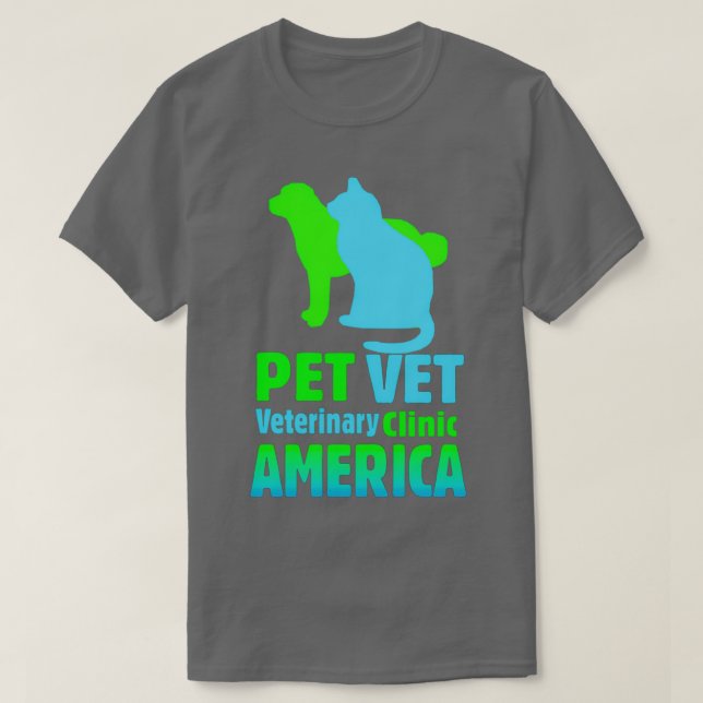 Camiseta Clínica veterinária de animais de estimação (Frente do Design)