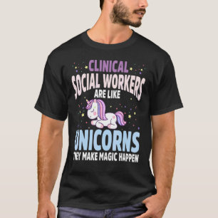 Camiseta Clinical Social Worker Unicorn Roupa Unicorns D