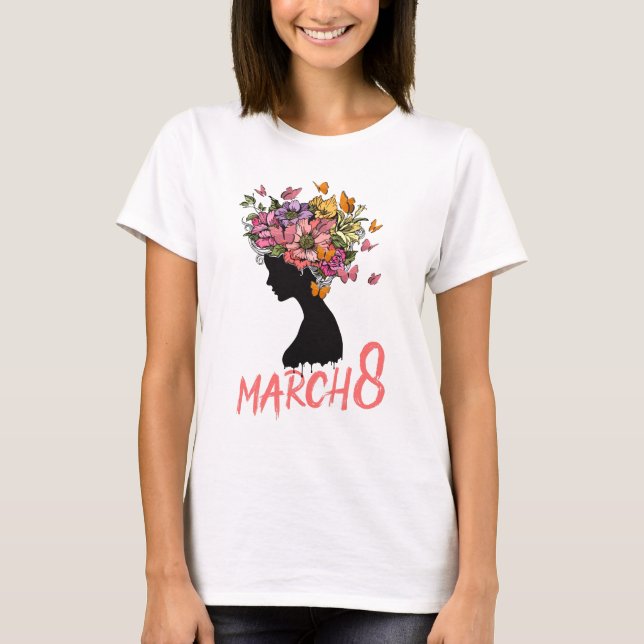 Camiseta Clip art do Dia Internacional da Mulher, 8 de març (Frente)