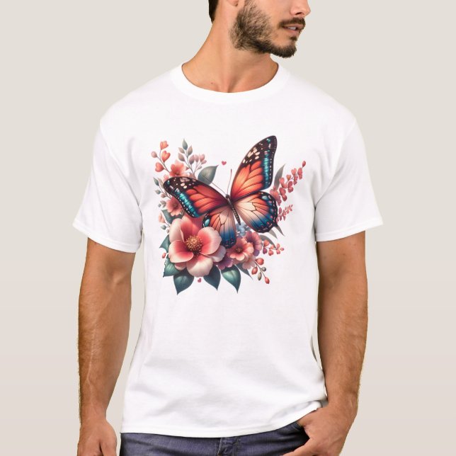 Camiseta Clipart-96284 de Primavera de borboletas (Frente)