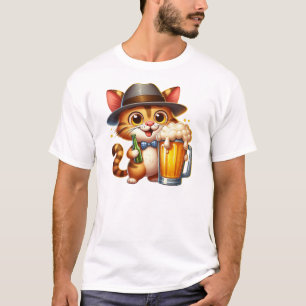Camiseta Clipart Cat E Cerveja Design-85244