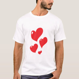 Camiseta Clipart de Coração Vermelho brilhante