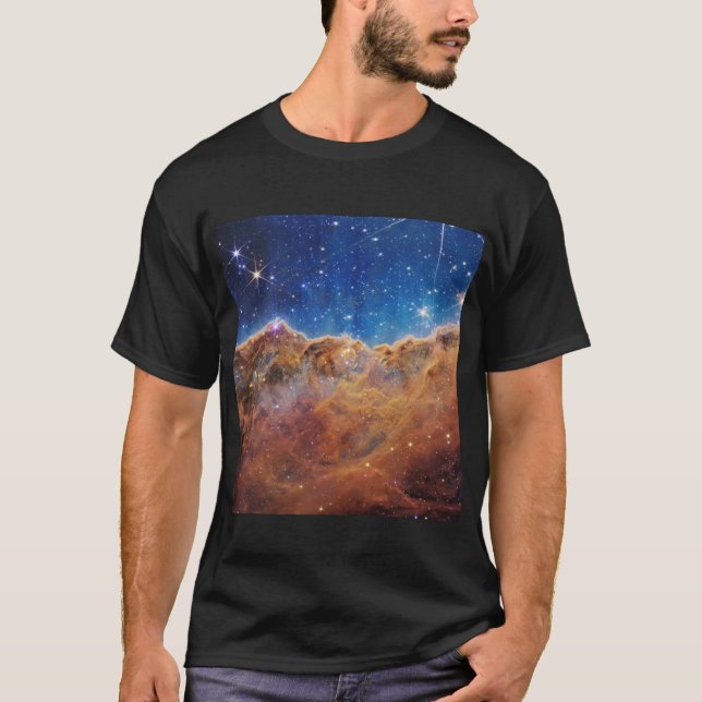 Camiseta Clipes Cósmicos do Telescópio Espacial JWST James  (Frente)