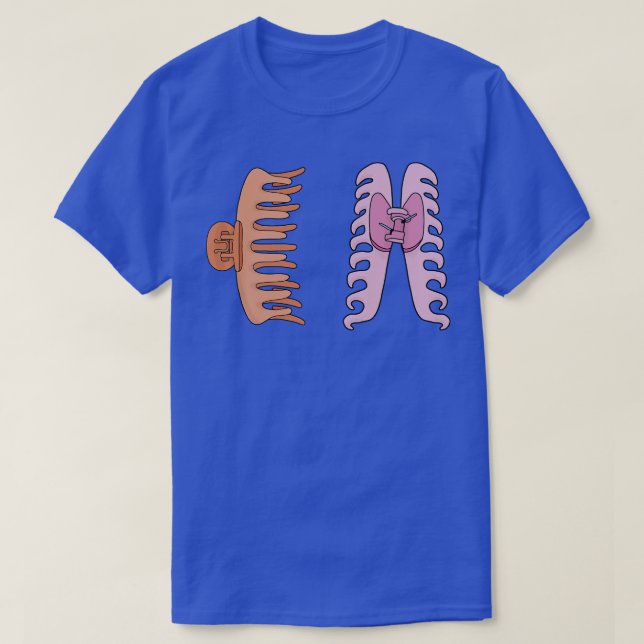 Camiseta Clipes de cabelo com grampos (Frente do Design)