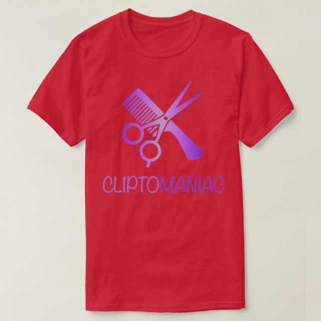 Camiseta CliptoMANIAC CombTesoura em Preto (Frente do Design)