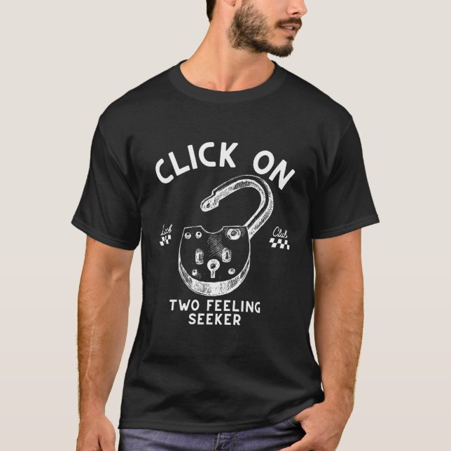 Camiseta Clique em dois buscadores de sensação (Frente)