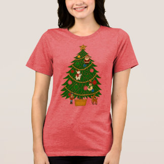 Camiseta Cloisonne Art Christmas Tree Character Ornaments