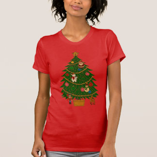 Camiseta Cloisonne Art Christmas Tree Character Ornaments