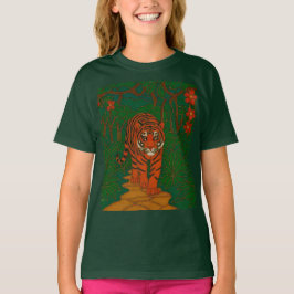 Camiseta Cloisonne Art Tiger on the Jungle Path