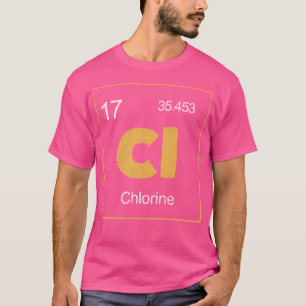 Camiseta Cloro Símbolo Periódico de Mesa Química Funny Swi
