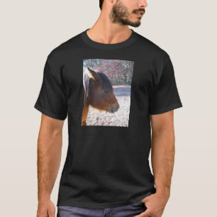 Camiseta Close de cavalo marrom, pequeno pônei marrom