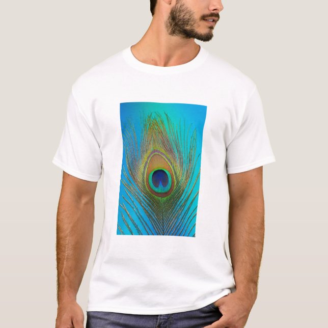 Camiseta Close-up de pena de pavão (Frente)