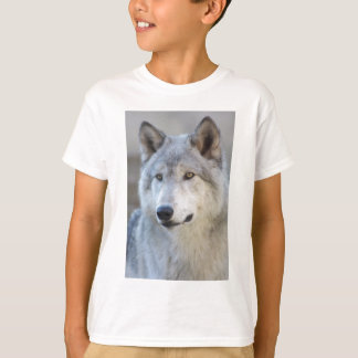 Camiseta Close up do lobo cinzento