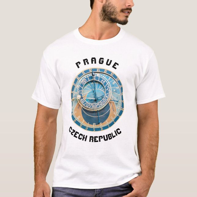 Camiseta Closeup no Relógio Astronômico de Praga, R. Tcheca (Frente)