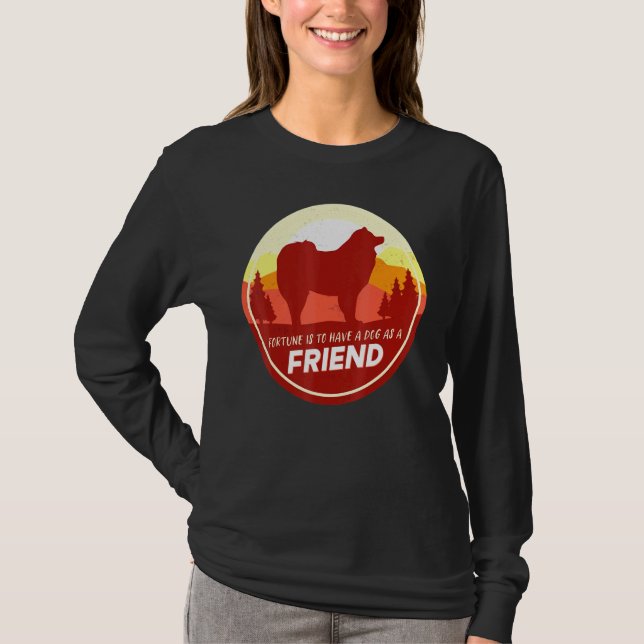 Camiseta Cloud Spitz American Eskimo Dog (Frente)