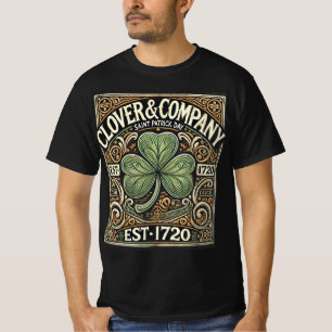 Camiseta Clover & Company - Rua. Vintage Tee do Dia de Patr