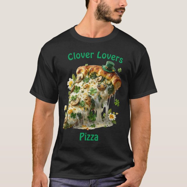Camiseta Clover Lovers Pizza St. Patrick’s Day (Frente)