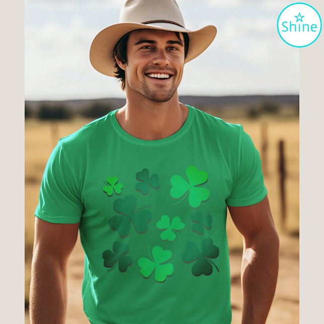 Camiseta Clover Shamrock Dia de São Patrício verde irlandês (Criador carregado)