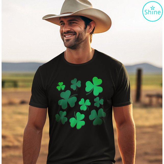 Camiseta Clover Shamrock Dia de São Patrício verde irlandês (Criador carregado)