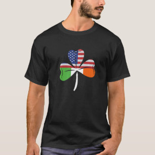 Camiseta Clover US Ireland Flag Shamrock American Irish Fl