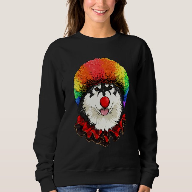 Camiseta Clown Alaskan Malamute Carnival Circus Staff Husky (Frente)