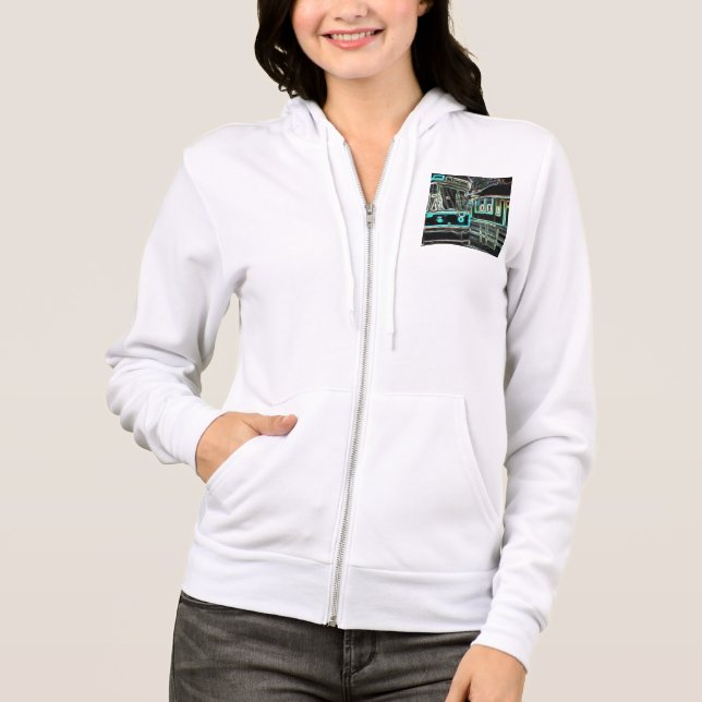 Camiseta CLRV Neon no stn Cheio feminino - Zip Hoodie (Frente)
