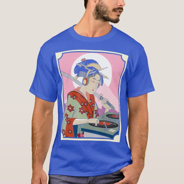 Camiseta Club DJ Japonês Lady Samurai Kimono Warrior (Frente)