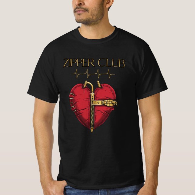 Camiseta CLUB ZIPPER, transplante cardíaco, cirurgia de cor (Frente)