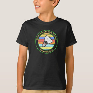 Camiseta Clube da Equipe Badminton do Nome da Escola