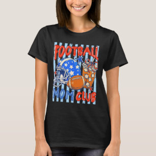 Camiseta Clube da mãe de futebol com laço listrado café div
