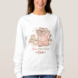 Camiseta Clube da Manhã Devagar Hygge Fofo Kawaii Gatinho G