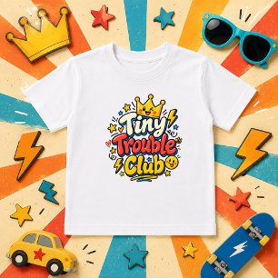 Camiseta Clube da Pequena Travessura coroado bebê fofo