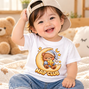 Camiseta Clube da Soneca do Ursozinho Fofo Crescente Lua Cr